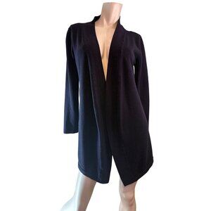 89th & Madison Womens Navy Open Waterfall Front Cardigan M